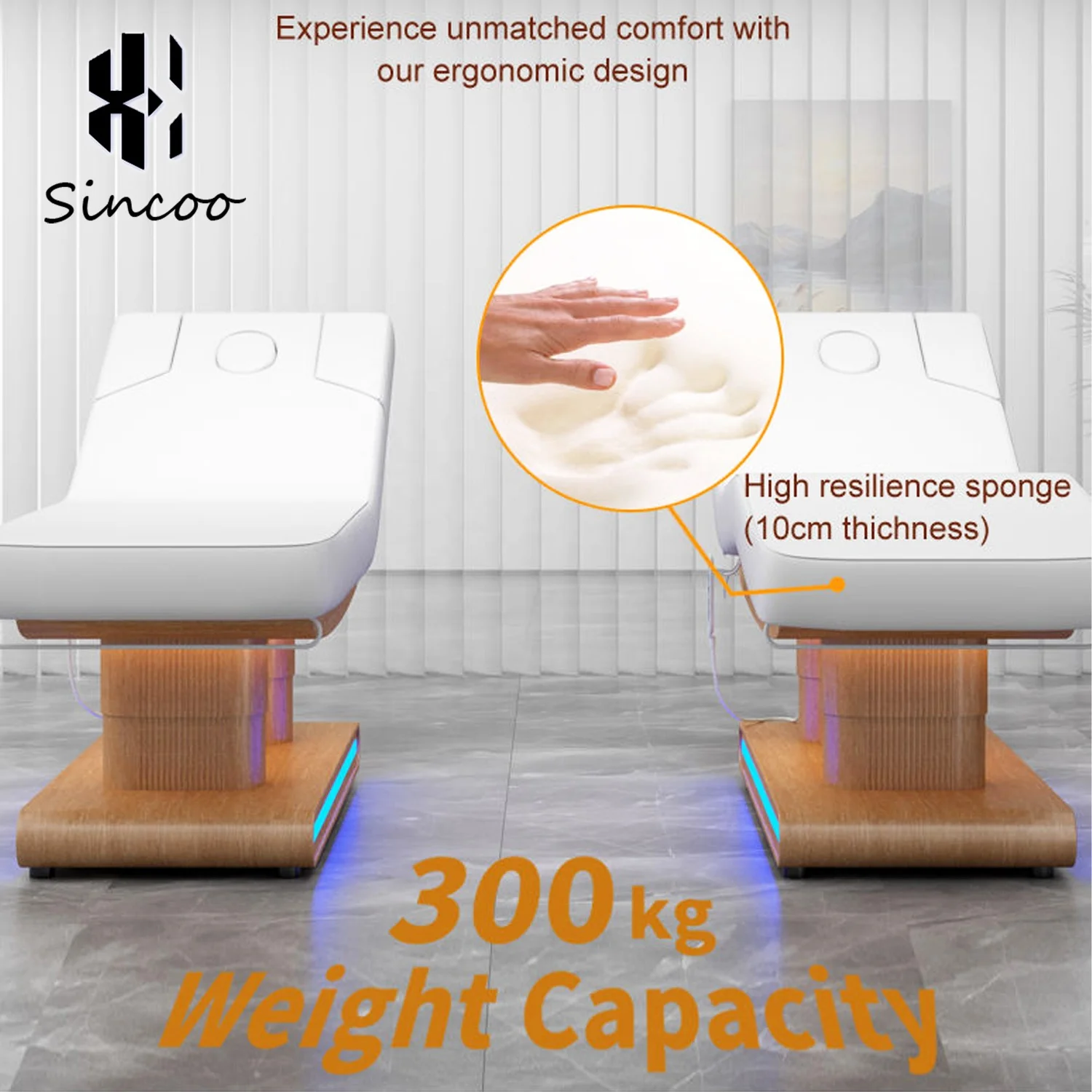 Manufacturer Body Therapy Treatment Massage Bed Salon Cosmetic  4 Motor Electric Spa Facial Bed Extension Beauty Lash Bed