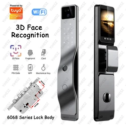 Tuya Wifi 3D Face Smart Door Lock Digital Electronic Lock Security Camera Intelligent Fingerprint Password Card Key Unlock