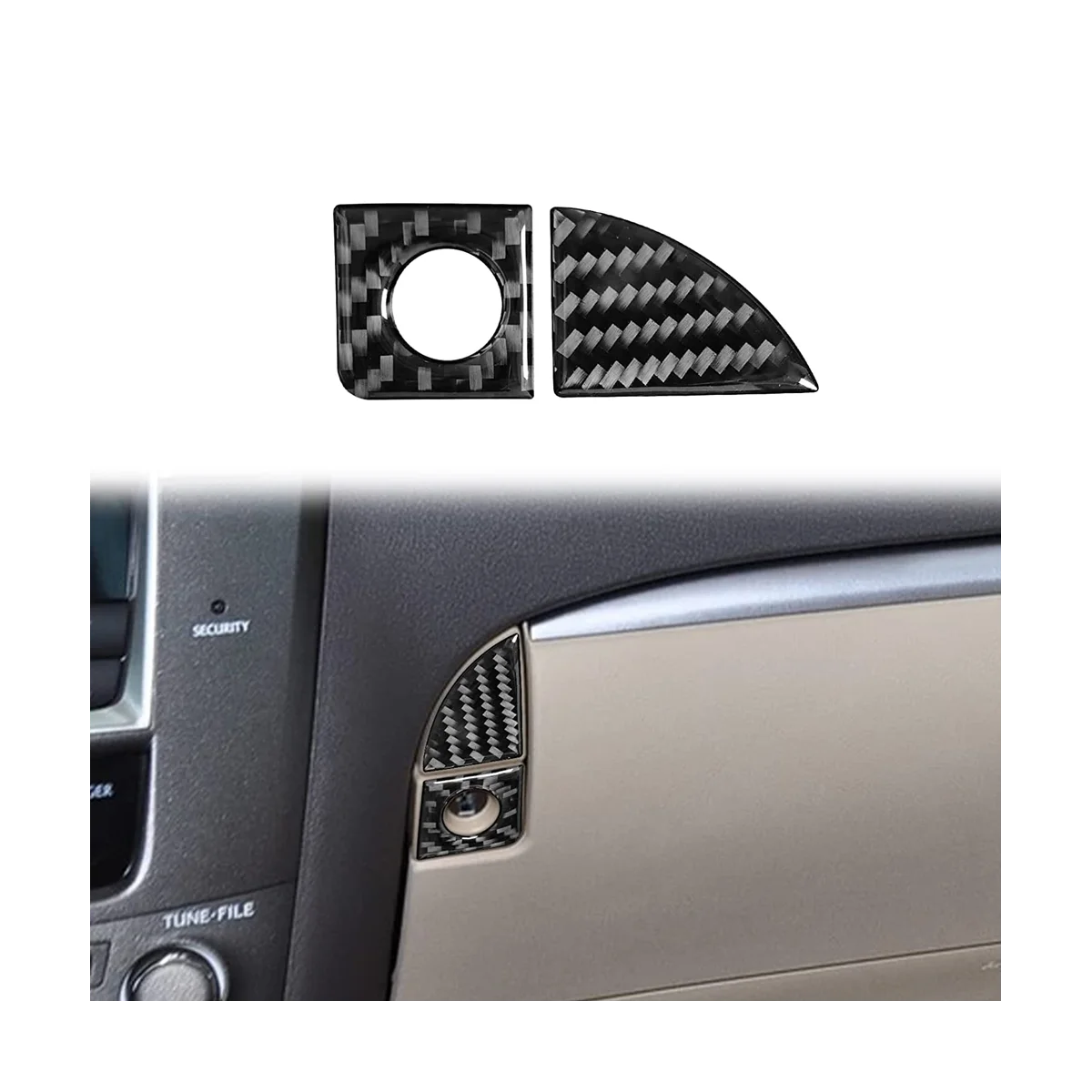 For Lexus IS IS250 IS300 IS350C 2006-2012 Carbon Fiber Side Copilot Storage Box Handle Cover Trim Sticker Accessories