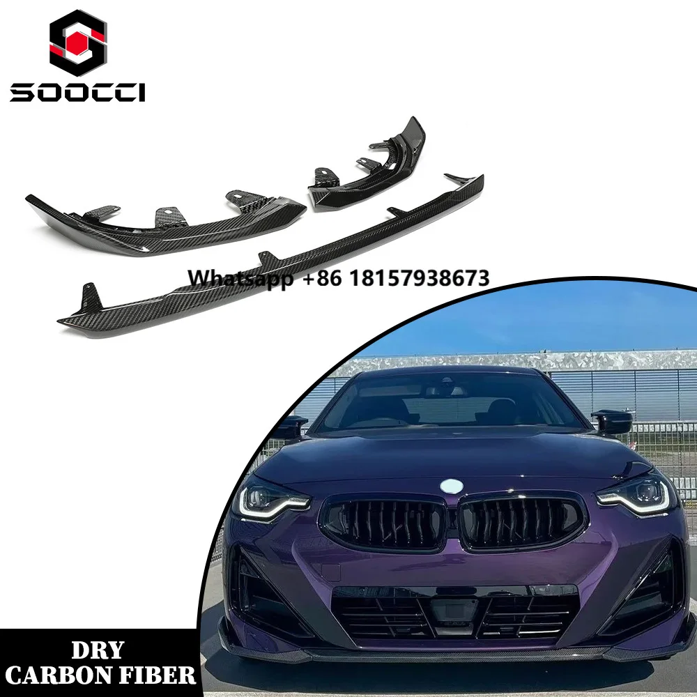 

M240i Dry Carbon Fiber Front Splitter Lip for 2 Series G42 M225i M240i Coupe M Sport Dry Carbon Front Lip Spoiler Diffuser