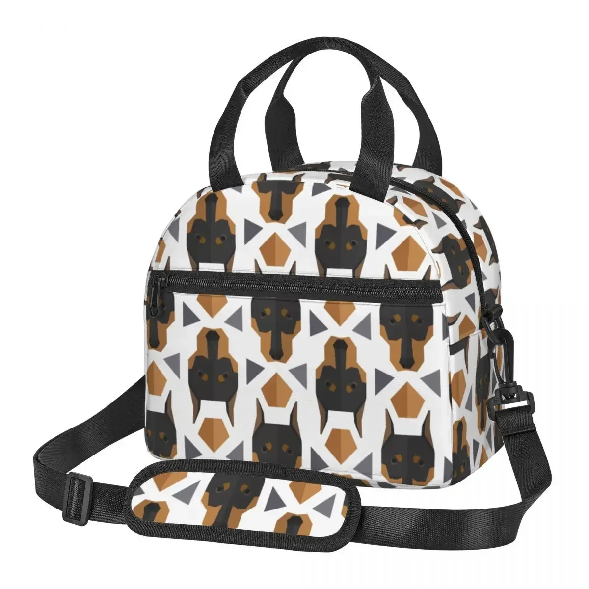 

Large Insulated Lunch Tote Bag With Adjustable Shoulder Strap Dog Doberman Pet Accessories Lunch Boxes Thermal Cooler