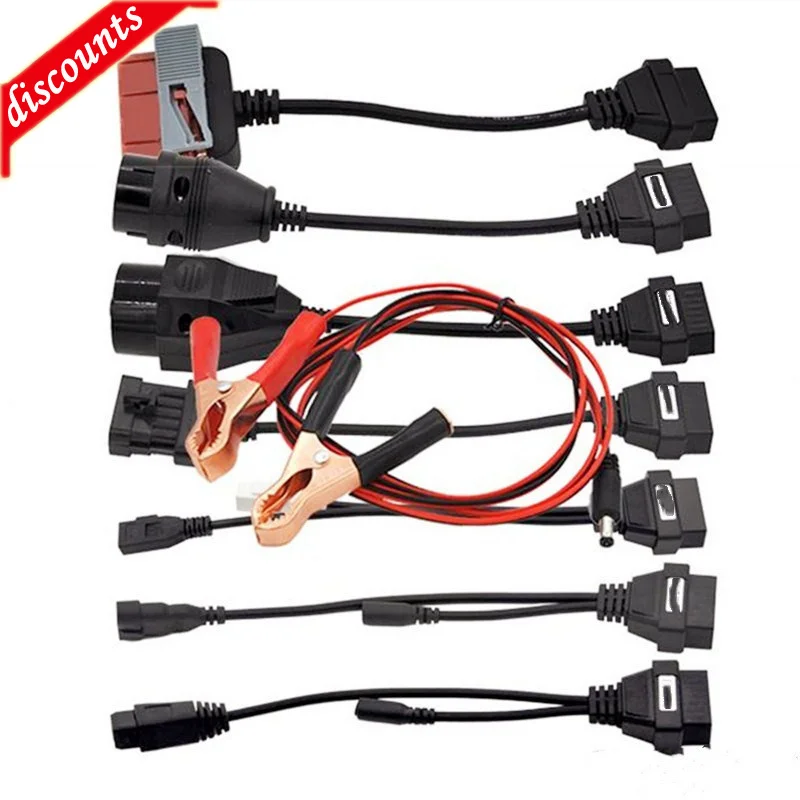 8pcs Truck Cables for Diagnostic Tool Truck Car OBD2 Cable Diagnostic Adapter Connector for delphi ds150e