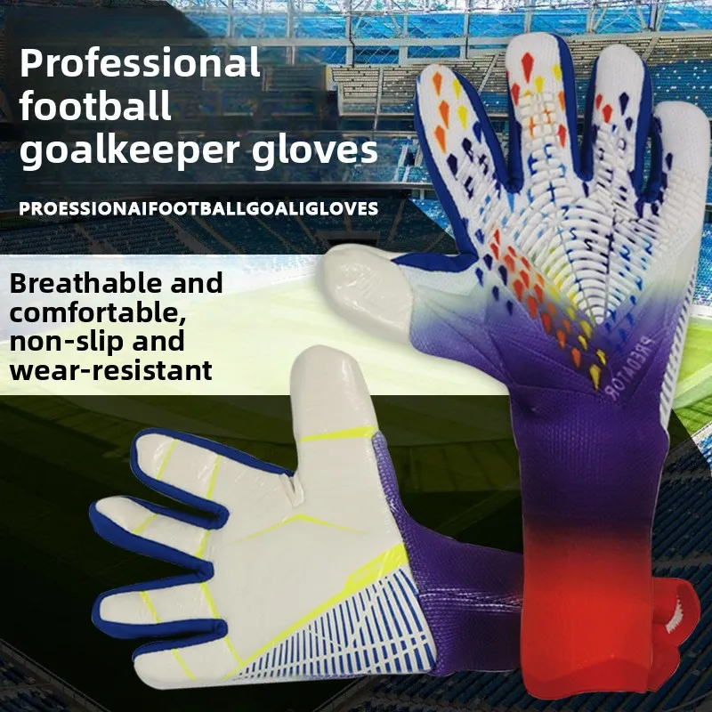 

Adults Kids Goalkeeper Gloves Goalie Gloves Thicken Latex Football Soccer Anti-slip Protection Soccer Children Goalie