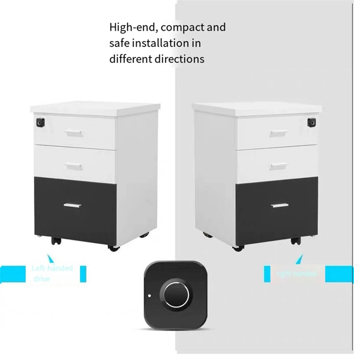 2025+ Smart Fingerprint Cabinet Lock-Keyless Black Biometric Lock for Anti-Theft Security,Suitable for Doors,Drawers,Wardrobes