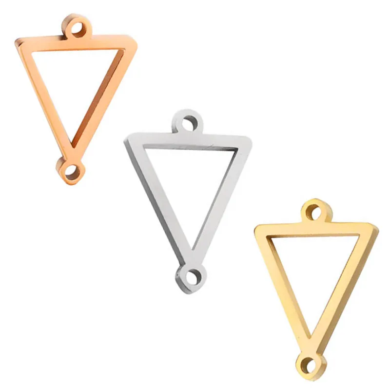 

WZNB 4Pcs Triangle Frame Charms Stainless Steel Pendant Connector for Jewelry Making Handmade Earrings Necklace Diy Accessories