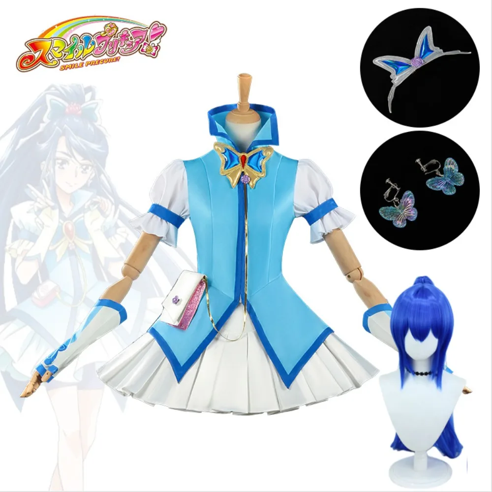 

Anime Pretty Cure 5 Karen Minazuki Cosplay Costume: Cute Blue Performance Dress for Stage Shows Comic Con Events Costume