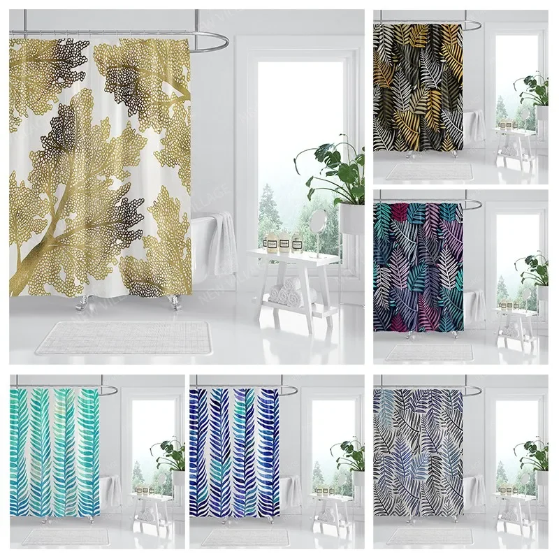 Waterproof fabric shower curtains Bathroom curtain accessories Bath curtain for shower 180x200cm 240*200 plant boho decoration