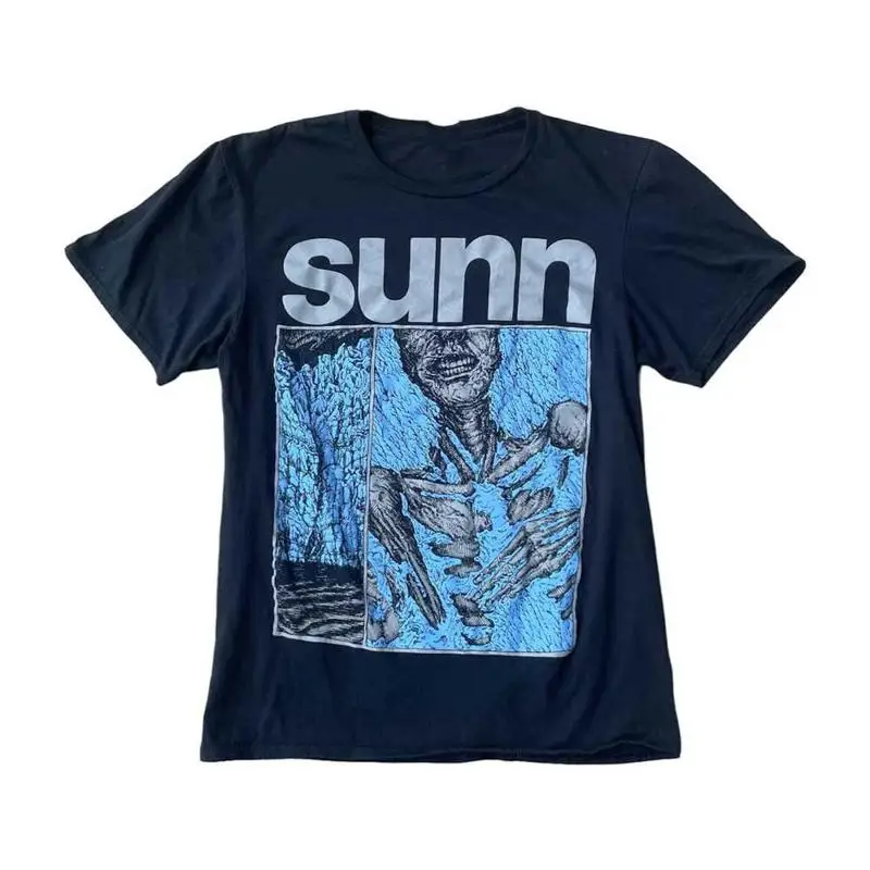 

Новая темно-синяя футболка Sunn O Band из хлопка S 234XL