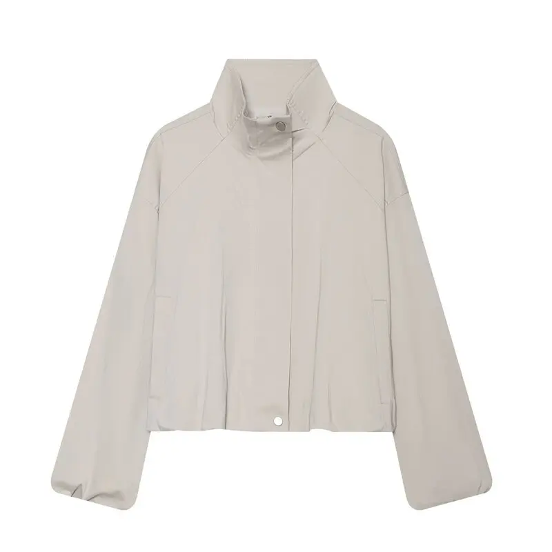 Elegant Short Stand Collar Zipper Button Autumn New Arrival Women's Outerwear Versatile Casual Style Fashionable Outer Jacket