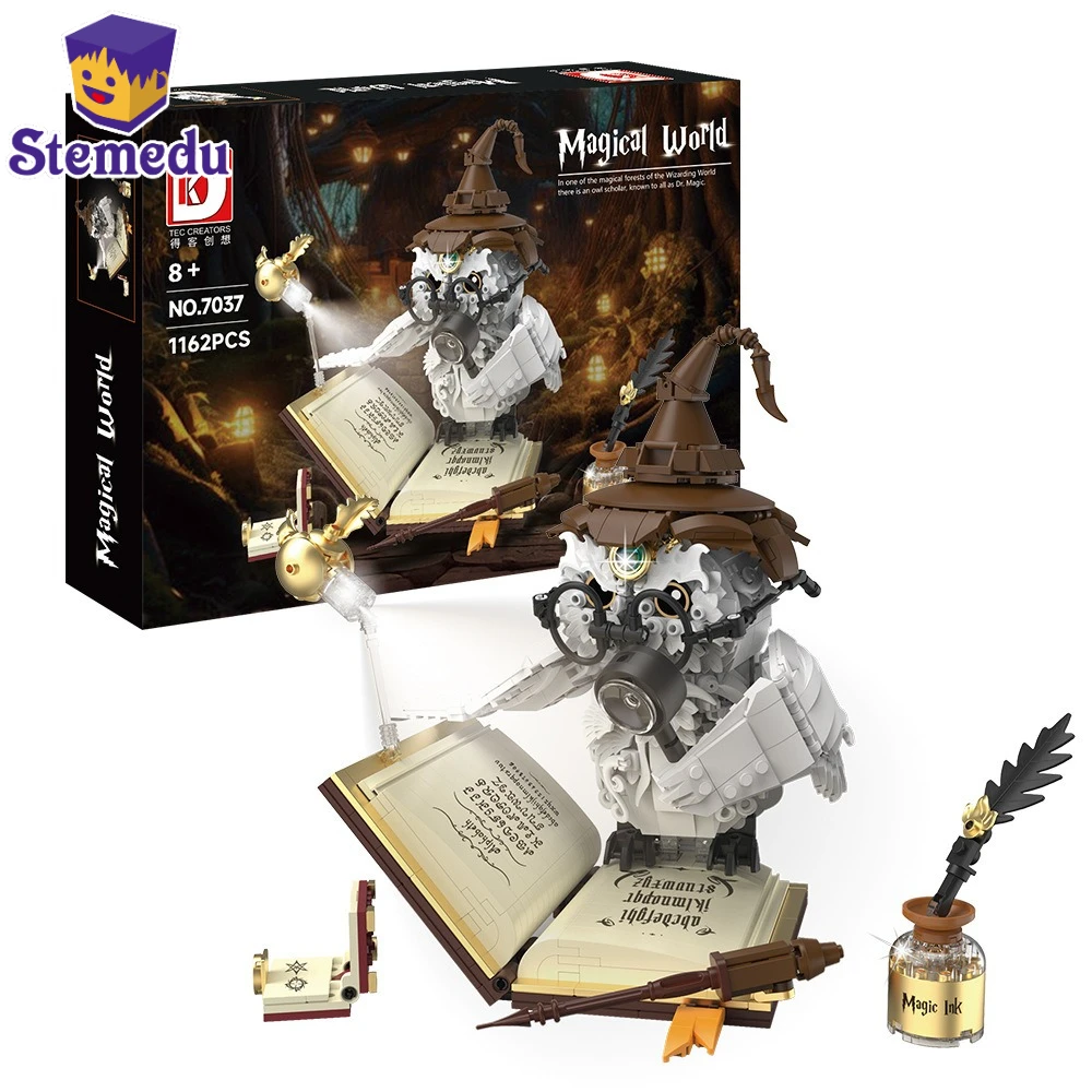

1162PCS Harry Building Blocks MOC Magic World Doctor Owl 3D Model Hedwig DIY Bricks Puzzle Figure Toy for Kid Christmas Gift