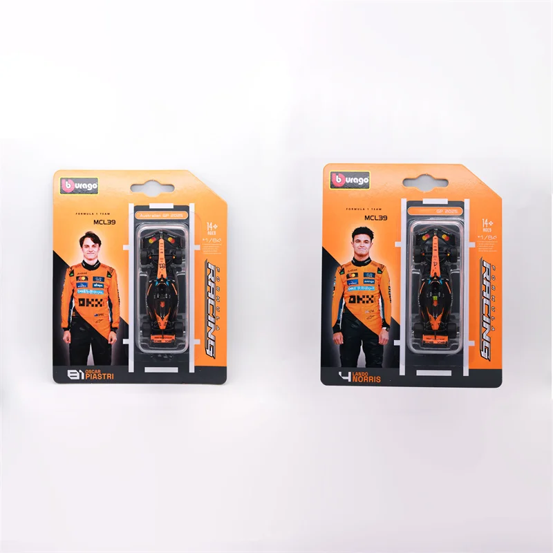 

Bburago 1:64 2025 MCL39 F1 W16 E RB21 SF-25 Австралийский / Bahrain GP Коллекция литых моделей автомобилей Миниатюрная коллекция