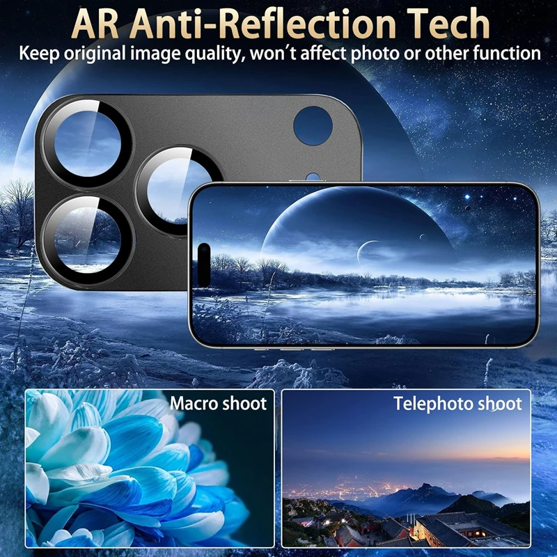 For iPhone 17 Air Pro Max Aluminum Alloy AR Tempered Glass Lens Cap Anti-scratch Metal Camera Protector Cover for iPhone17 17PM