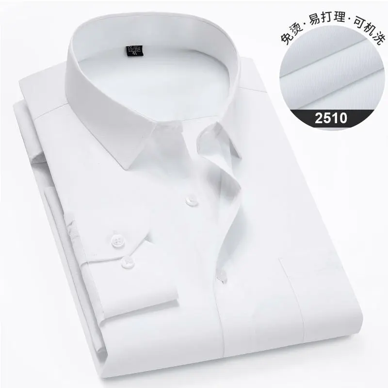 10XL 11XL Men\'s shirt Long sleeve Spring/Summer Fat dress Casual solid color fashion free wear breathable high quality cotton