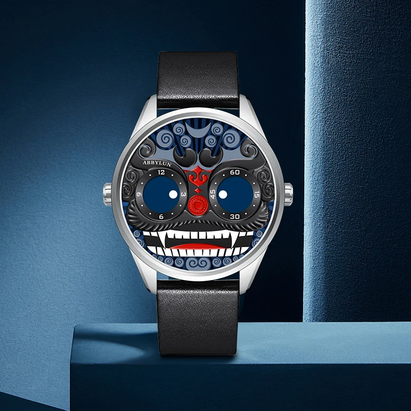 Abbylun 1363 relojes de cuarzo a la moda para hombre, diseño creativo, correa de cuero, reloj de pulsera deportivo informal resistente al agua para hombre, reloj para hombre
