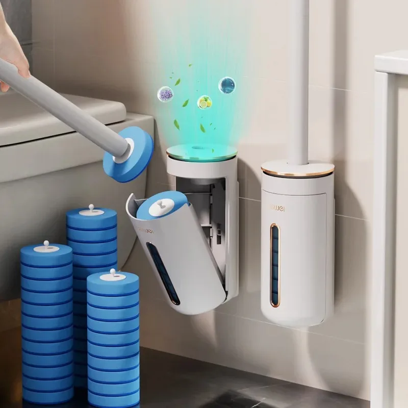 

Настенный одноразовый очиститель для унитаза с насадкой для щетки 8/16/24 шт., щетка для чистки ванной комнаты с длинной ручкой, аксессуары для туалета