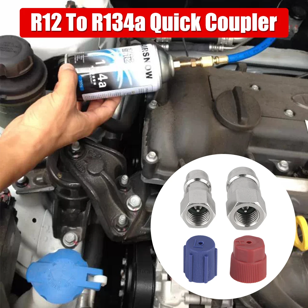 

Car AC Quick Coupler Car Accessories R12 To R134a High/Low AC Fitting Port Retrofits Conversion Adapter