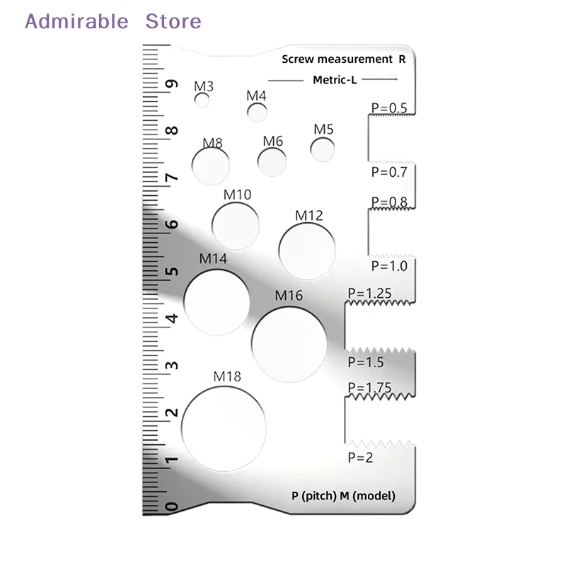 wThread Pitch Gauge Measurement Ruler For Screw Space Saving Measuring Gauge Tool For Bit Bolt Nut Screw Craft Industry And Home