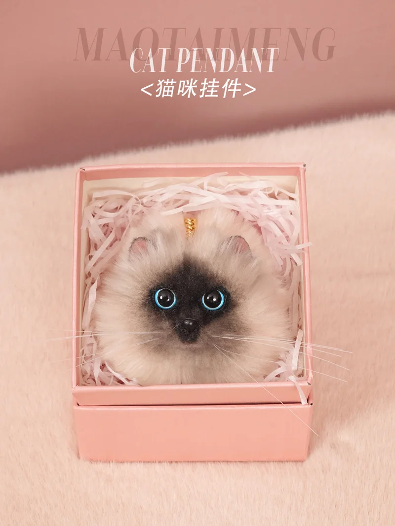 Cat Cute Backpack Pendant Doll Simulation Pendant Girl Car Key Bag Plush Backpack Practical Birthday Gift for Festival Gift