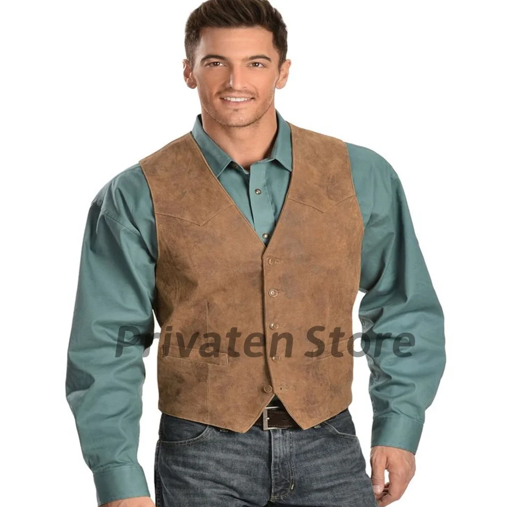 Mens Vest Suede Velvet Leisure Solid Button Cardigan Fast Shipping Retro British Sleeveless Jacket For Men colete masculino