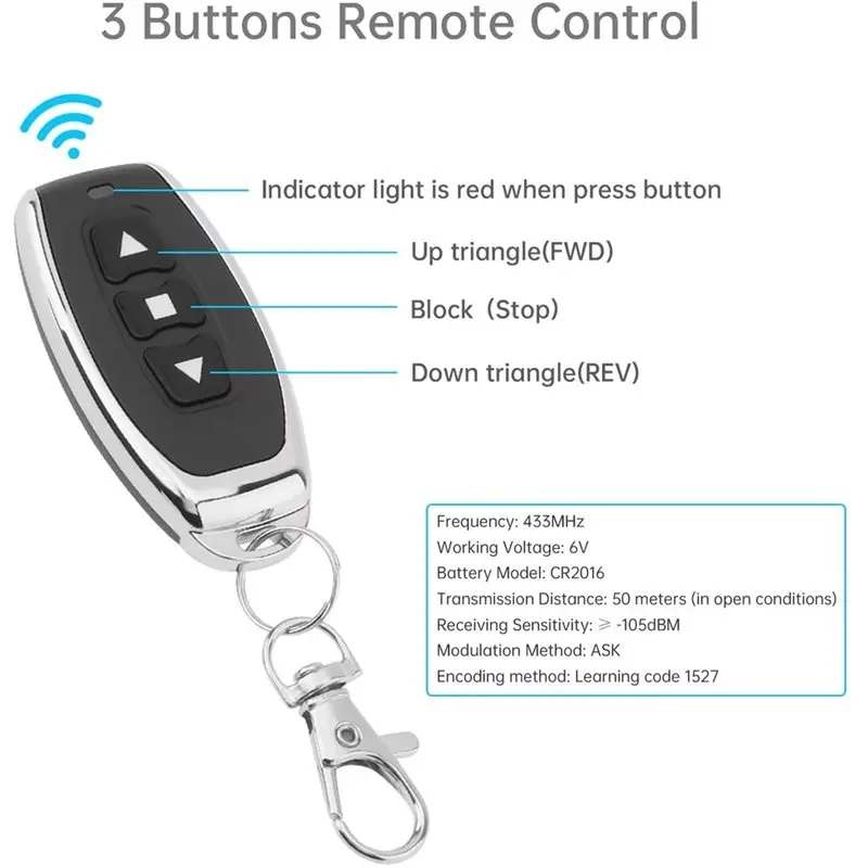 L68A Wireless Remote Control Switch Actuator For DC Motors 10A 5V-48V Forward Reverse Winch Solenoid Relay Contactor Controller