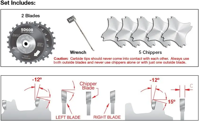 SD608: 8" Dial-A-Width Stacked Dado Sets