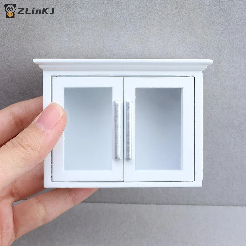 

▶1:12 Dollhouse Miniature Scene Wall Cabinet Shelf Model Dollhouse Furniture Ornament Micro Scene Construction Props