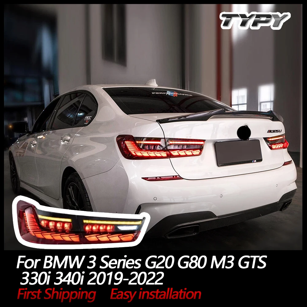 

Автомобильные светодиодные фонари Задние задние фонари в сборе для BMW 3 серии G20 G80 M3 GTS 330i 340i Задние фонари Dragon-Scale DRL Динамические фонари