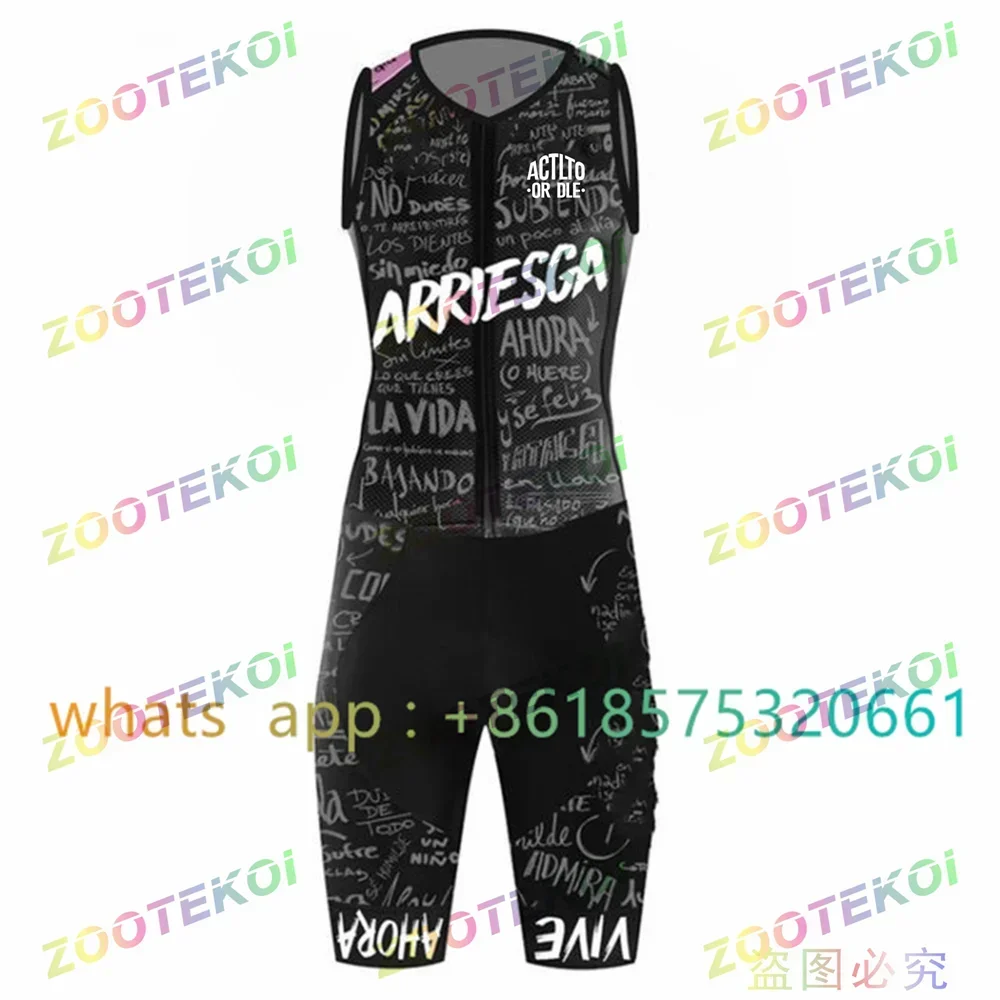 Triathlon Cycling Jersey Sleeveless Cycling Clothing Man Skin Suit Bike Jersey Set Triathlon Suit For Swimming Running Riding