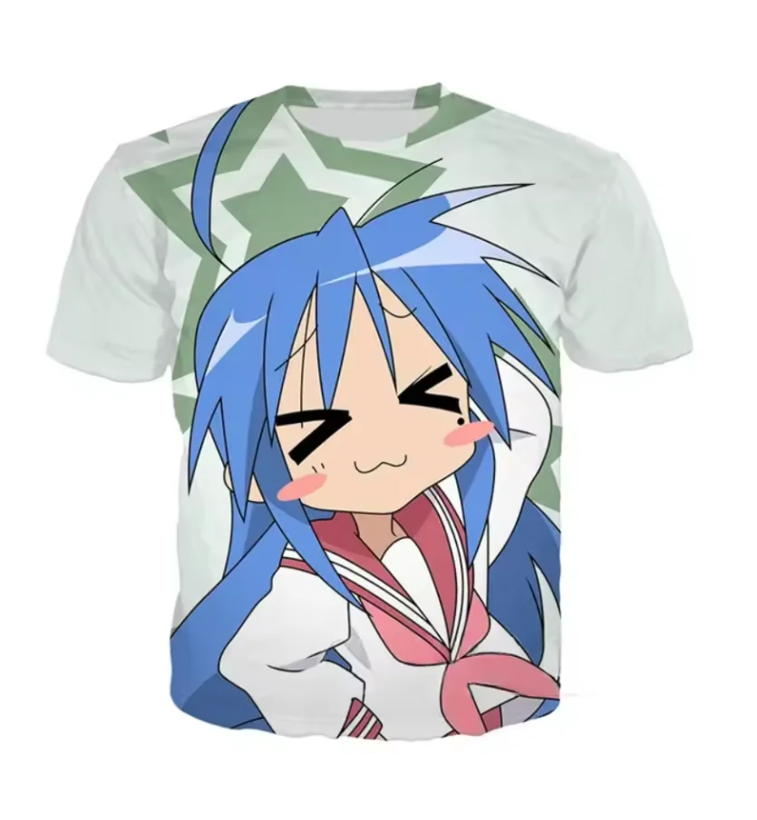 

Fun Lucky Star Japanese Anime 3D Cartoon Men's and Women's T-shirts, Loli Respzed sports print, Harajuku streetwear, Peuvy