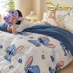 Hot Disney Stitch pluszowa kołdra słodka Mickey Donald Pooh zima zagęszczona ciepła kołdra prezent na prezent na Boże Narodzenie kołdra