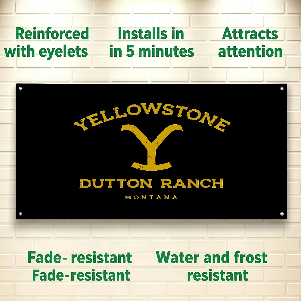 TV Y-Yellowstone flag For Room Dorm Camping Picnic Art Style Garage Bar wall Decoration Banner