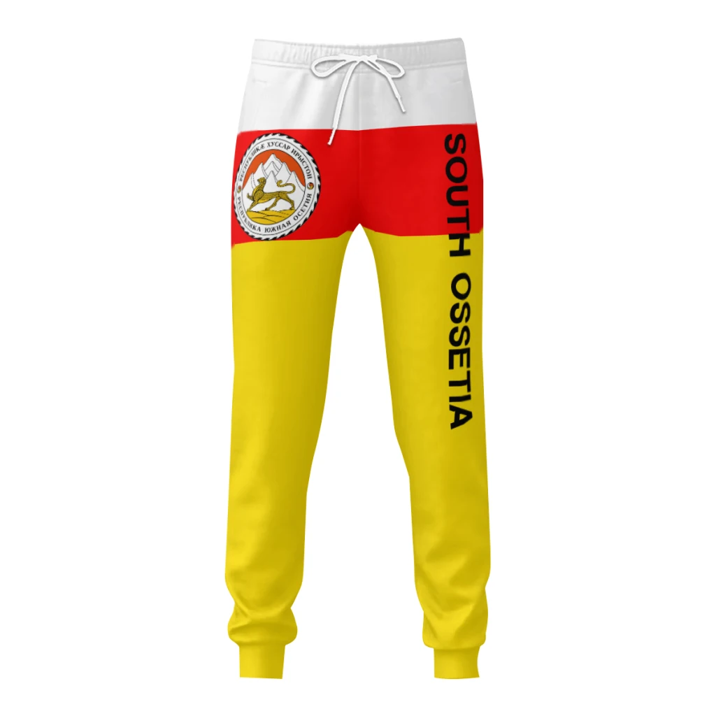 

Mens Sweatpants South Ossetia Emblem Flag Pants with Pockets Joggers Soccer Football Multifunction Sports Sweat With Drawstring