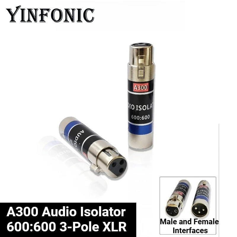 

XLR Male/Female Head Audio Isolator Current Elimination Sound Common Ground Anti-interference Power Amplifier Mixer A300