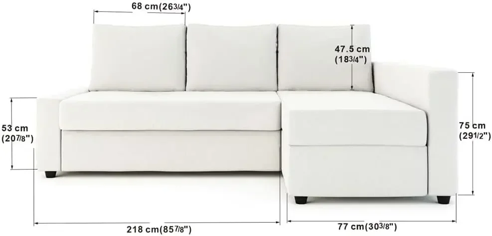 Snug Fit Friheten Slipcover with Chaise Corner Cover, Sofa Bed  Sectional  Replacement