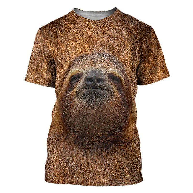 

New Summer 3D Animal Owl Sloth Giraffe Horse Gorilla Printing T Shirt For Men Kid Fashion Cool Short Sleeves Vintage Clothes Top