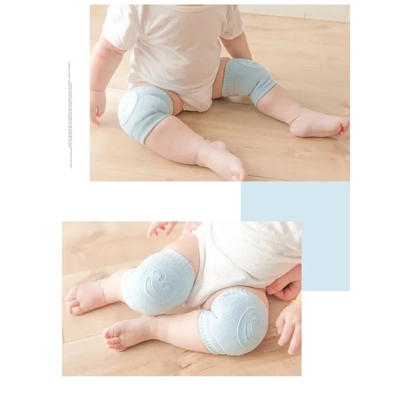 1/2 paio di ginocchiere per bambini in cotone, gomitiere striscianti, ginocchiere di sicurezza, ginocchiere per le gambe blu