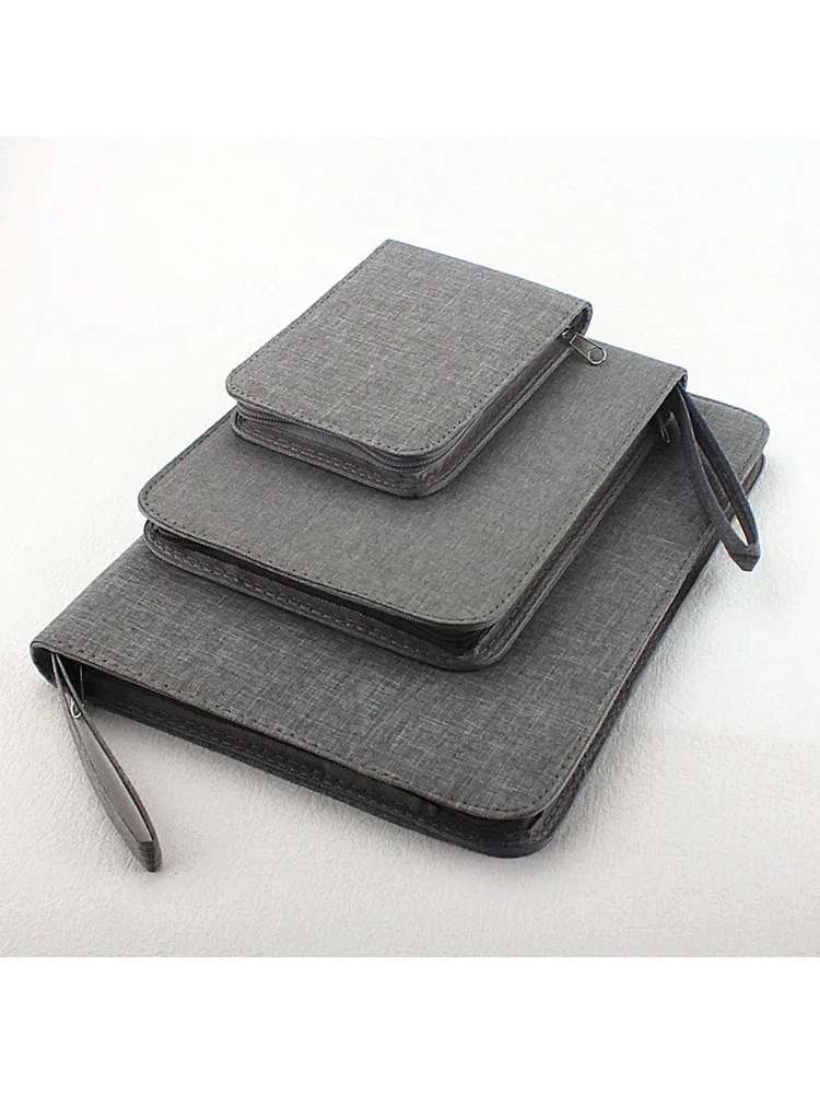 Étui pour stylo plume à 10/24/48 emplacements, pochette d'affichage pour porte-stylo en toile, sac de rangement de grande capacité étanche (noir, gris)