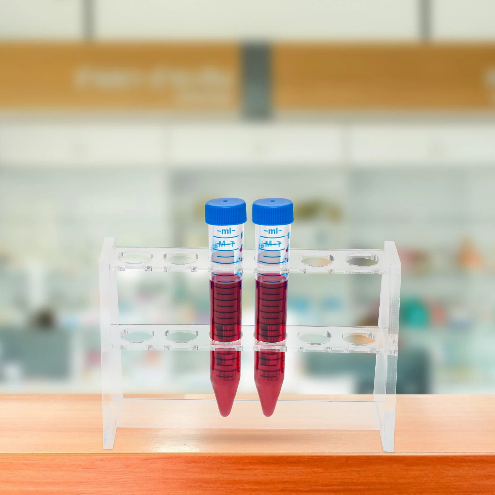

2pcs Test Tube Rack Transparent 2-Layer Holder Lab Stand 10ml 1x6 Holes Acrylic Experiment Organzier Tube