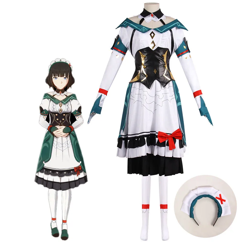 Genshin Impact Katheryne Game Suit Elegant Uniform Cosplay Costume Party Role Play Clothing Women NEW