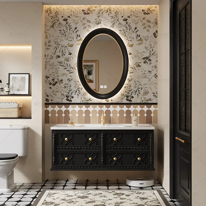 

Round Mirror Modern Bathroom Cabinet Storage Vintage Floating Girls Bathroom Cabinet Floating Corner Mobile Bagno Furniture