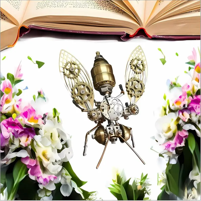 AS96-DIY Gift Craft Hobby For Men 3D Bumblebee Model Kits Brass Steampunk Electric Mechanical Insect Puzzle