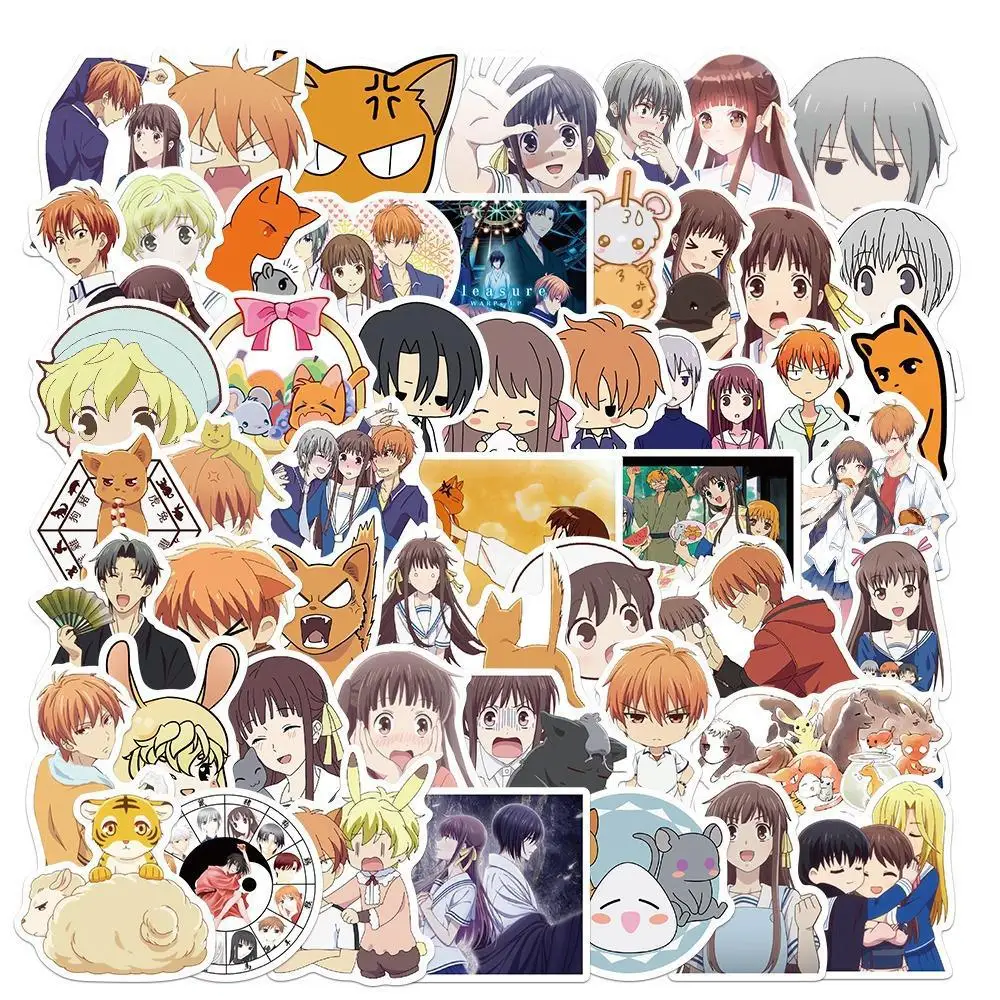 50pcs Anime Fruit Basket Graffiti Sticker Luggage Phone Case Notebook Car Stationery Sticker