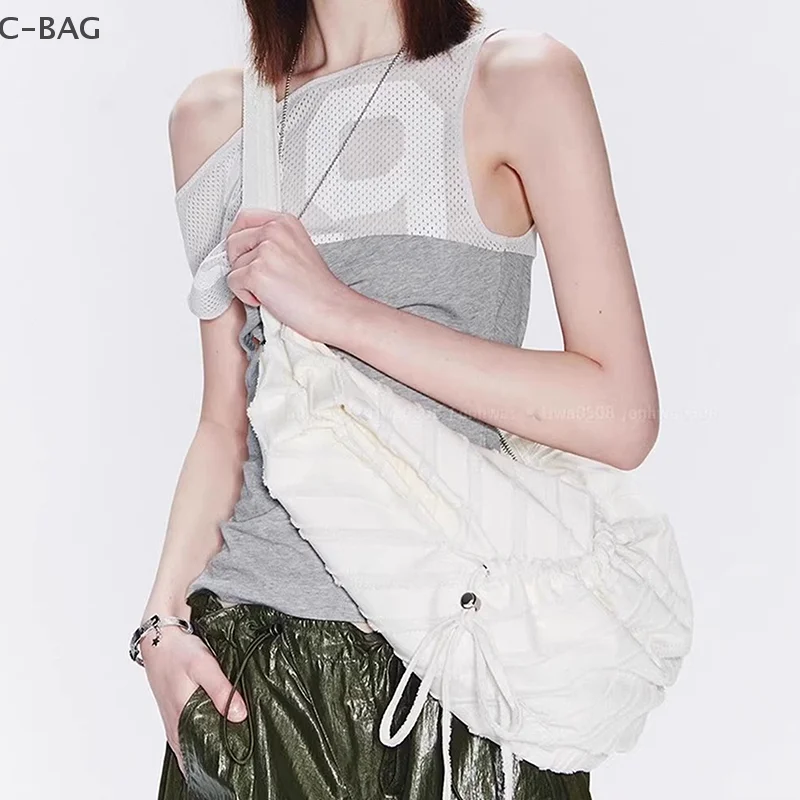 

Large Korean Canvas Bag with Pleating, Casual Crossbody Tote, Ideal for Commuting, Excellent Dumpling Gift for Women