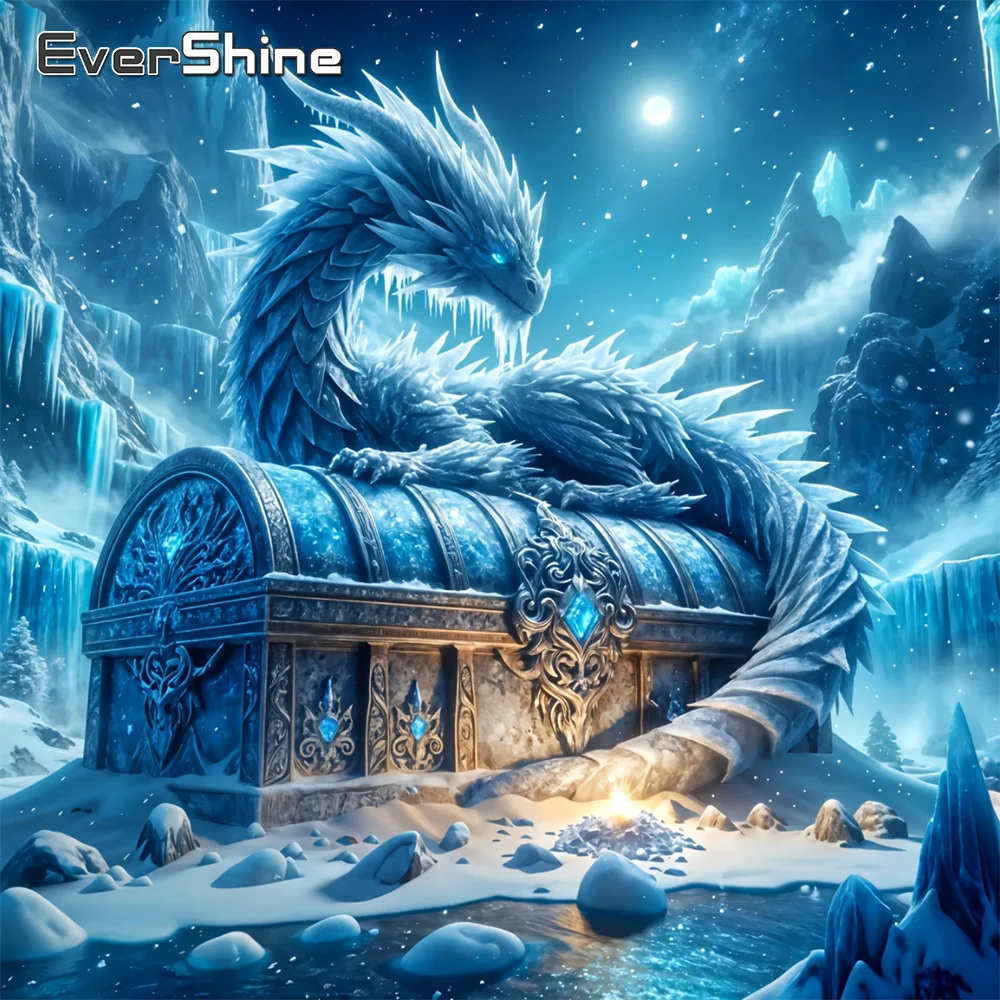 Evershine Neuankömmling Diamantmalerei Dinosaurier Tier Mosaikbox Geeignet für Anfänger DIY Stickerei Drache Handgemachtes Geschenk