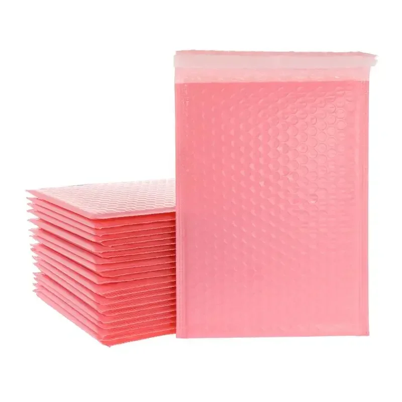 100pcs Self Mailer Seal Magazine Pink Bags Lined Envelopes For Mailers Book Padded Gift Bubble Poly