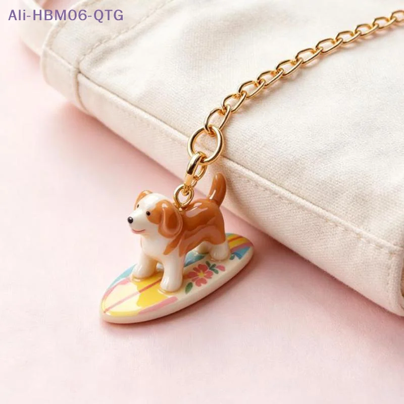 NEW Copper Surfing Dog Hanging Ornaments Hand Painted Multiple Breeds DIY Pendant Charms For Coastal Home Decor Holiday Gifting