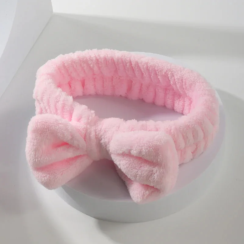 Bow Headband Wristband Set Towel Elastic Soft Washing Face Shower Make up Yoga Sports Skincare Headband for Women Girls 2026