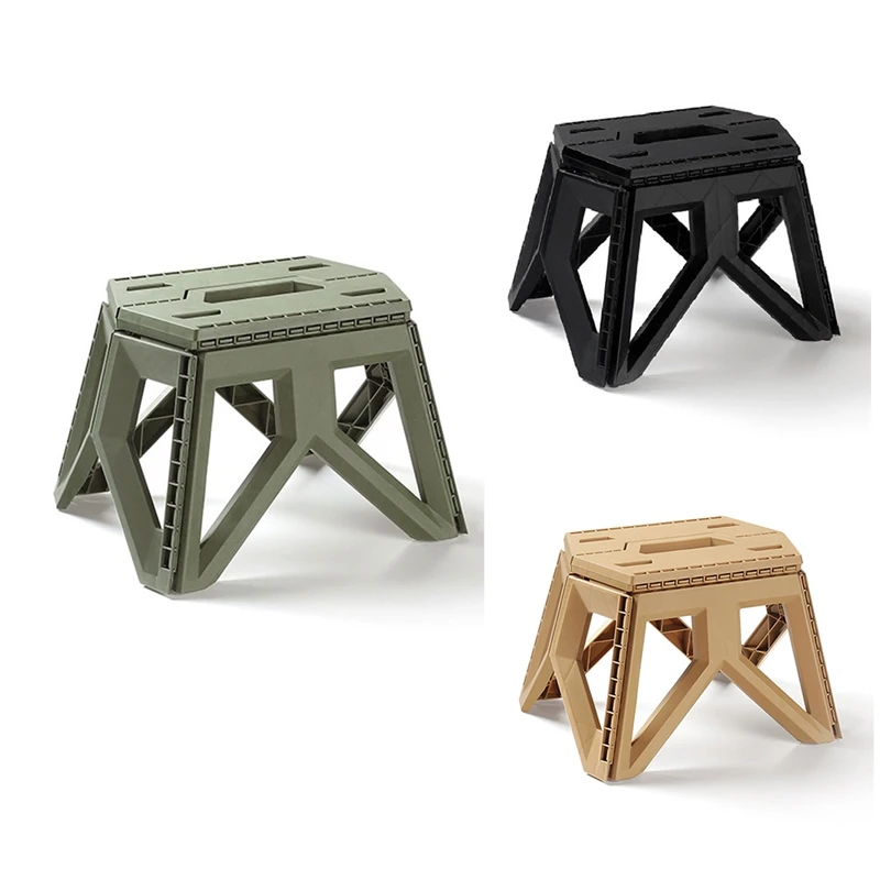 

New-Portable Outdoor Folding Stool Camping Fishing Chair High Load-Bearing Reinforced PP Plastic Triangle Stool