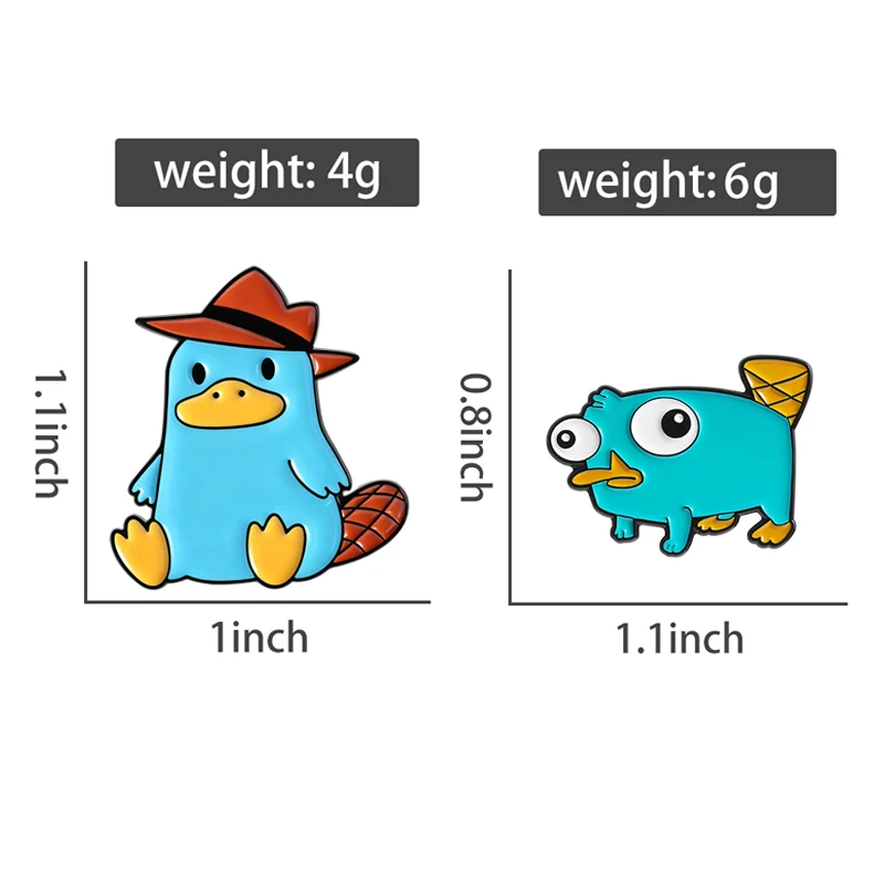 2-3 Stück Comedy-TV-Serie Ugly Girl Emaille-Pin Perry der Platypus Anime Turbo Granny Glückskatze Brosche Anstecknadel Schmuck Geschenk für Freunde – Detail 7