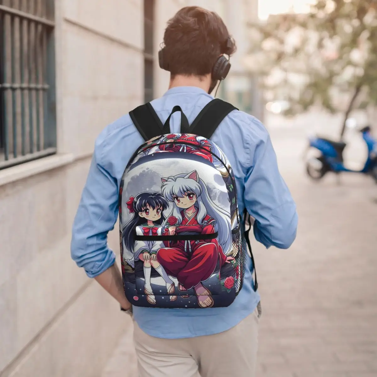 

Manga Kimono Inuyasha Sesshomaru Backpack Boys Girls BookBag Kids School Bag Laptop Shoulder Bags for Men Women